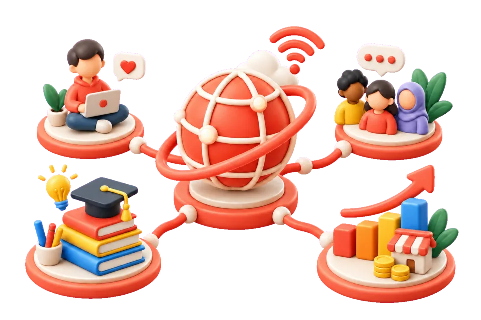 Ekosistem digital yang menghubungkan individu, komunitas, pendidikan, dan bisnis