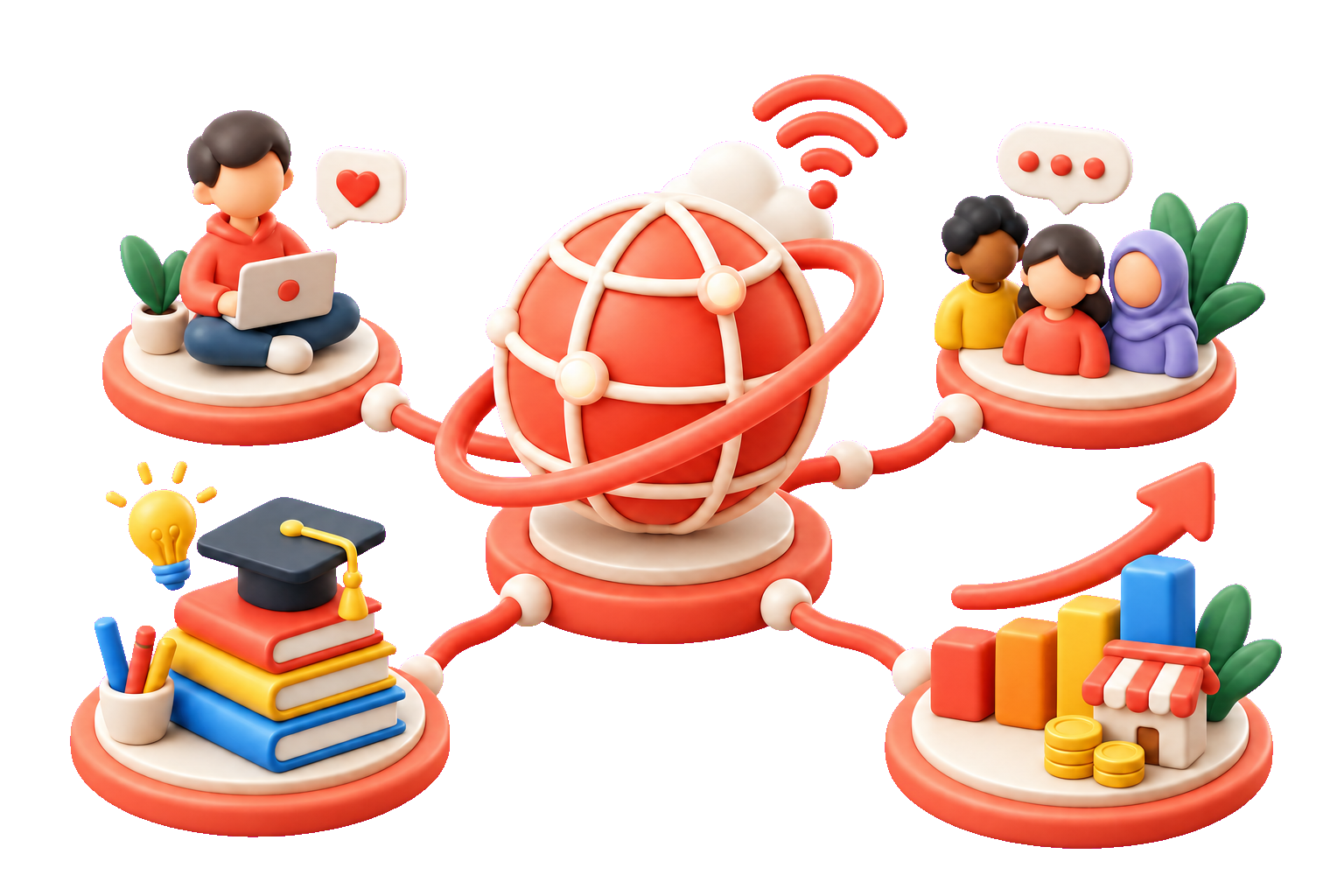 A digital ecosystem connecting individuals, communities, education, and businesses