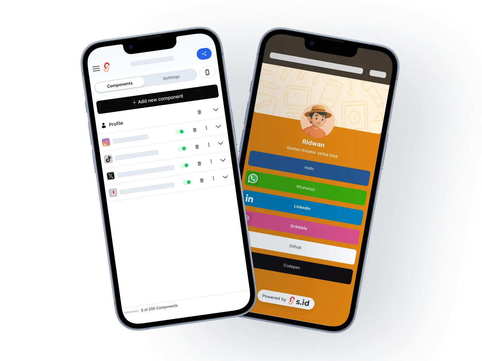 An s.id Microsite displayed across different devices